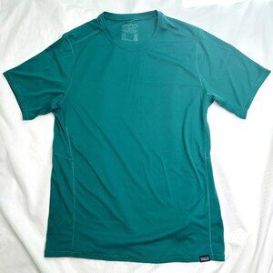 Patagonia Capilene Cool Lightweight Trail Shirt Mens M Aqua Green Hiking Tee